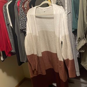 Calf length cardigan